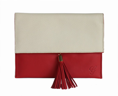 

Gripp Formal Beige, Red Clutch