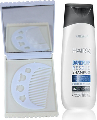 

Oriflame Sweden HairX Dandruff Rescue Shampoo 250ml (26680) With Comb & Mirror Set(Set of 3)