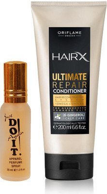 

Oriflame Sweden HairX Ultimate Repair Conditioner 200ml (32999) With Just Doit Perfume 30ml(Set of 2)