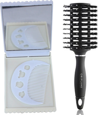 

Oriflame Sweden Blow-Drying Brush (27134) With Comb & Mirror Set(Set of 3)