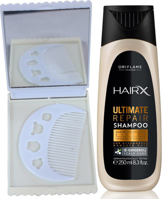 

Oriflame Sweden HairX Ultimate Repair Shampoo 250ml (32998) With Comb & Mirror Set(Set of 3)