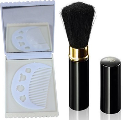 

Oriflame Sweden Giordani Gold Black Powder Brush (28759) With Comb & Mirror Set(Set of 3)