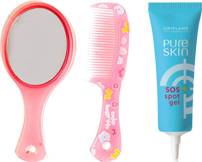 

Oriflame Sweden Pure Skin SOS Spot Gel 6ml (32651) With Mirror Comb Set(Set of 3)