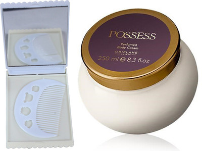 

Oriflame Sweden Possess Perfumed Body Cream 250ml (31784) With Comb Mirror Set(Set of 3)