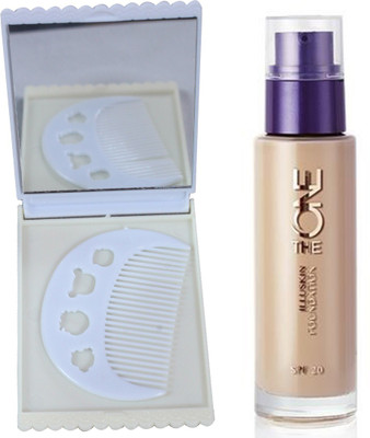 

Oriflame Sweden The ONE IlluSkin Foundation (Olive Beige - 30601) With Mirror Comb Set(Set of 3)