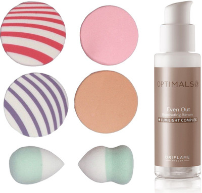 

Oriflame Sweden Optimals Even Out Skin Correcting Serum 30ml (33108) With Puff Sponge(Set of 7)