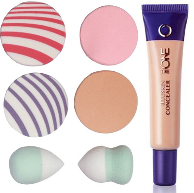 

Oriflame Sweden The ONE IlluSkin Concealer 10ml (Nude Pink - 30616) With Puff Sponge(Set of 7)