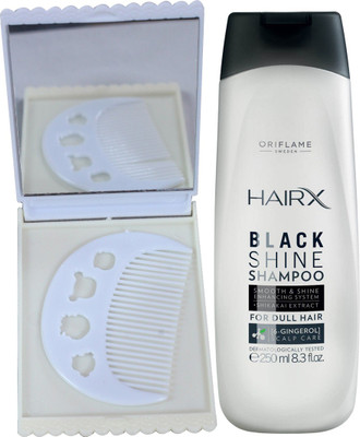 

Oriflame Sweden HairX Black Shine Shampoo 250ml (32148) With Comb & Mirror Set(Set of 3)