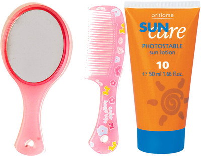 

Oriflame Sweden SUN CARE LOTION SPF 10 (50ml) 1814 With Mirror Comb Set(Set of 3)