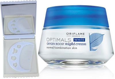 Oriflame Sweden Optimals White Oxygen Boost Night Cream Normal/Combination Skin 50ml (26841) With Comb Mirror Set(Set of 3) available at flipkart for Rs.677