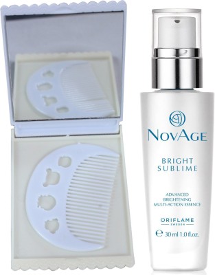 Oriflame Sweden NovAge Bright Sublime Advanced Brightening Multi-action Essence 30ml (32805) With Comb Mirror Set(3 Items in the set)