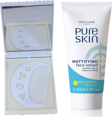 

Oriflame Sweden Pure Skin Mattifying Face Lotion 50ml (32649) With Comb Mirror Set(Set of 3)