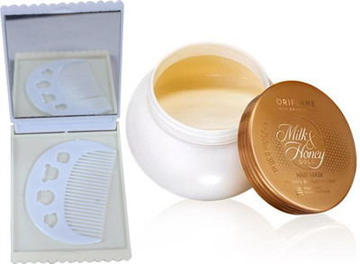 Oriflame Sweden Milk & Honey Gold Hair Mask 250ml (31710) With Comb Mirror Set(Set of 3)