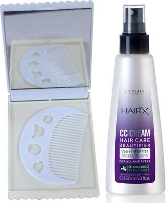 

Oriflame Sweden HairX CC Cream Hair Care Beautifier 150ml (32142) With Comb & Mirror Set(Set of 3)