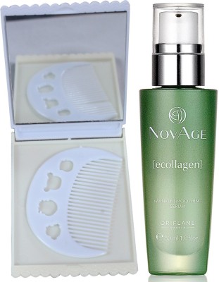 Oriflame Sweden NovAge Ecollagen Wrinkle Smoothing Serum 30ml (31547) With Comb Mirror Set(3 Items in the set)