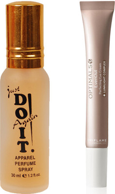 

Oriflame Sweden Optimals Even Out Brightening Eye Cream 15ml (33226) With Just Doit Perfume 30ml(Set of 2)
