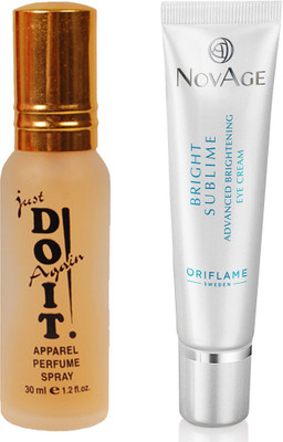 

Oriflame Sweden NovAge Bright Sublime Advanced Brightening Eye Cream 15ml (32804) With Just Doit Perfume 30ml(Set of 2)
