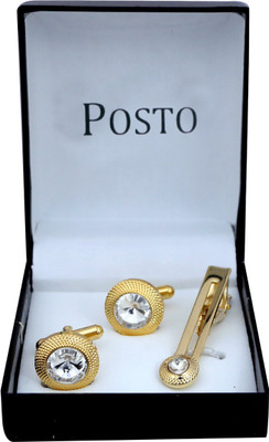 POSTO Alloy Cufflink & Tie Pin Set(Multicolor)