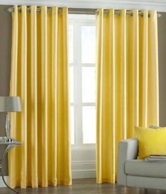 

Akshya 152 cm (5 ft) Polyester Window Curtain (Pack Of 2)(Plain, Yellow)