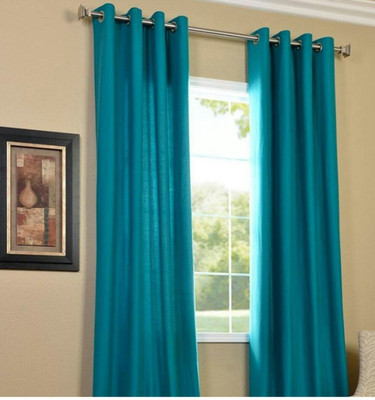 

Akshya 213 cm (7 ft) Polyester Door Curtain (Pack Of 2)(Plain, Light Blue)