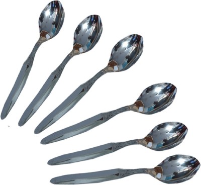 KUBER INDUSTRIES Stainless Steel Table Baby Spoon Set of 6 Pcs (16 Cm) (SP03) Steel Cutlery Set(Pack of 6)