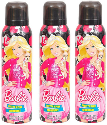 

Barbie Pretty N Pink Deodorant Combo Pack of 3 (150ML each) Deodorant Spray - For Women(450 ml, Pack of 3)
