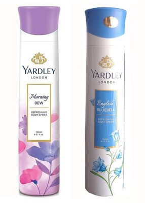

Yardley Morning Dew And English Bluebell Body Spray - For Women(150 ml, Pack of 2)