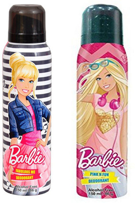

Barbie Fabulous Me and Pink N Fun Deodorant Combo Pack of 2 (150ML each) Deodorant Spray - For Women(300 ml, Pack of 2)