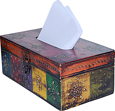

Hare Krishna 1 Compartments Wooden Tissue Paper Holder(Multicolor)