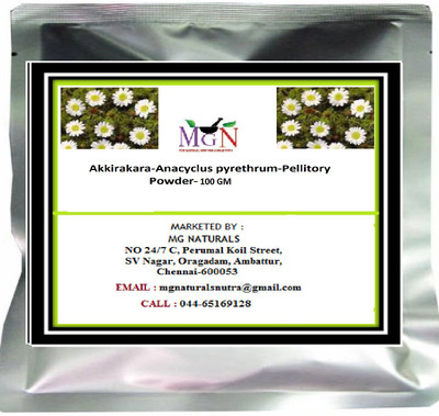 

MG Naturals Akkirakara-Anacyclus pyrethrum-Pellitory-Powder-100 GM(100 g)