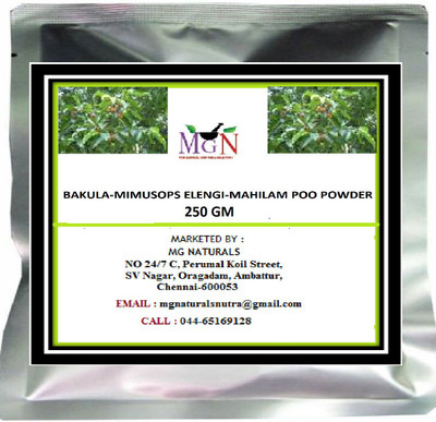 

MG Naturals BAKULA-MIMUSOPS ELENGI-MAHILAM POO POWDER-250 GM(250 g)