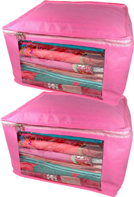 

Atorakushon new and modern stylish dresses covers Non Woven Saree wardrobe orgniser, cover / Wedding Gift, Regular Clothes Bag, Vanity pouch, Set Of 2 (Pink) at big Non woven saree 2pcs pink(Pink)