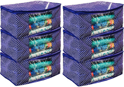 

Kuber Industries Designer Cotton 3 Layered Quilted Saree Cover Set of 6 Pcs (Purple) COMBHATHKADI37(Purple)