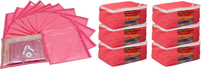 

Kuber Industries Designer Saree Cover Combo 6 Pcs Set And Single Packing Saree Cover 12 Pcs Set (Pink) COMBHATHKADI17(Pink)