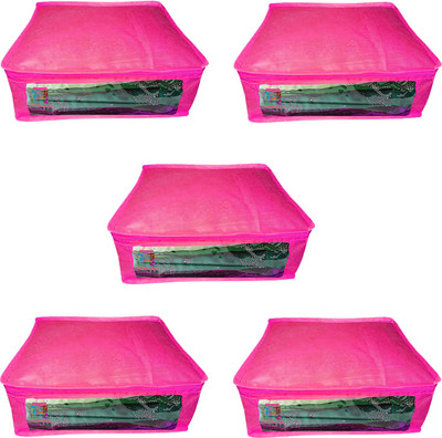 

Atorakushon new and modern stylish dresses covers Non Woven Saree wardrobe orgniser, cover / Wedding Gift, Regular Clothes Bag, Vanity pouch, Set Of 5 (pink) at5 pcs Sari Small Non woven pnk(Pink)