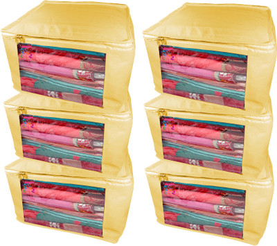 

Atorakushon new and modern stylish dresses covers Non Woven Saree wardrobe orgniser, cover / Wedding Gift, Regular Clothes Bag, Vanity pouch, Set Of 6 (creem) at big Non woven saree 6pcs Creem(creem)