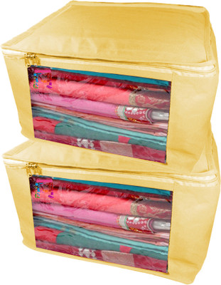 

Atorakushon new and modern stylish dresses covers Non Woven Saree wardrobe orgniser, cover / Wedding Gift, Regular Clothes Bag, Vanity pouch, Set Of 2 (creem) at big Non woven saree 2pcs Creem(creem)