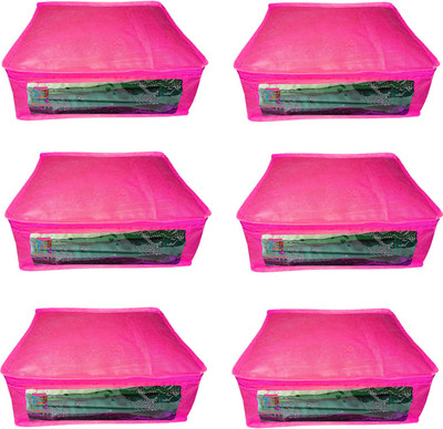 

Atorakushon new and modern stylish dresses covers Non Woven Saree wardrobe orgniser, cover / Wedding Gift, Regular Clothes Bag, Vanity pouch, Set Of 6 (pink) at6 pcs Sari Small Non woven pnk(Pink)