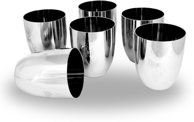 

bartan hub sga450 Glass Set(Steel, 450 ml, Silver, Pack of 6)
