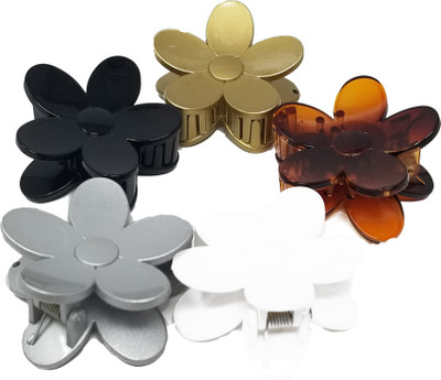 

Evolution Claw Hair Clips, Medium, Quilted Future Primal, Black,White,Silver,Golden and Tort, (5 count) Hair Claw(Multicolor)