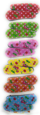 

Khubsurat Tic-Tac Hair Clips for Kids, Strawbery Fruits printed on soft foam with Metal Base, 6 Pairs (12 Pcs), Mix Color Tic Tac Clip(Multicolor)