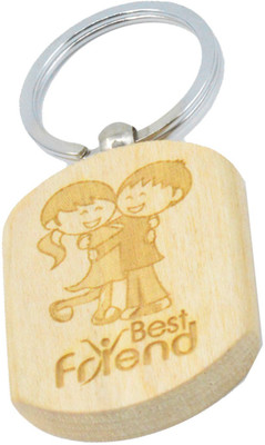 

Faynci Him and Her Best friend Engraved Handcrafted Wooden Key Chain
