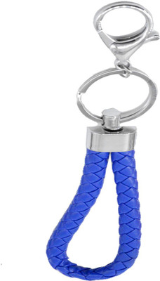 

Faynci Braided Leather Cord Metal Blue Key Chain