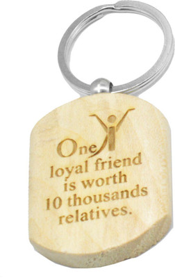 

Faynci One Loyal friend is worth Engraved Handcrafted Wooden Key Chain