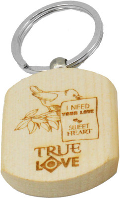 

Faynci I need your love Sweet Heart Engraved Handcrafted Wooden Key Chain