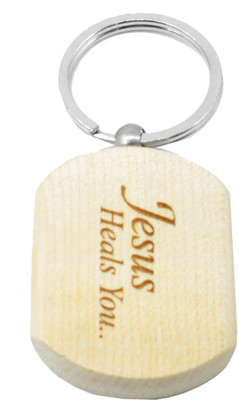 

Faynci Jesus Engraved Handcrafted Wooden Key Chain
