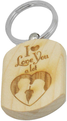 

Faynci I Love You a Lot Engraved Handcrafted Wooden Key Chain