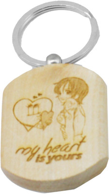 

Faynci Heart love theme Engraved Handcrafted Wooden Key Chain