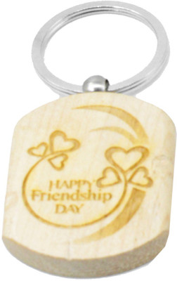 

Faynci Happy Friendship Day Engraved Handcrafted Wooden Key Chain