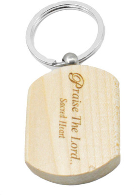 faynci Praise The Lord Engraved Handcrafted Wooden Key Chain